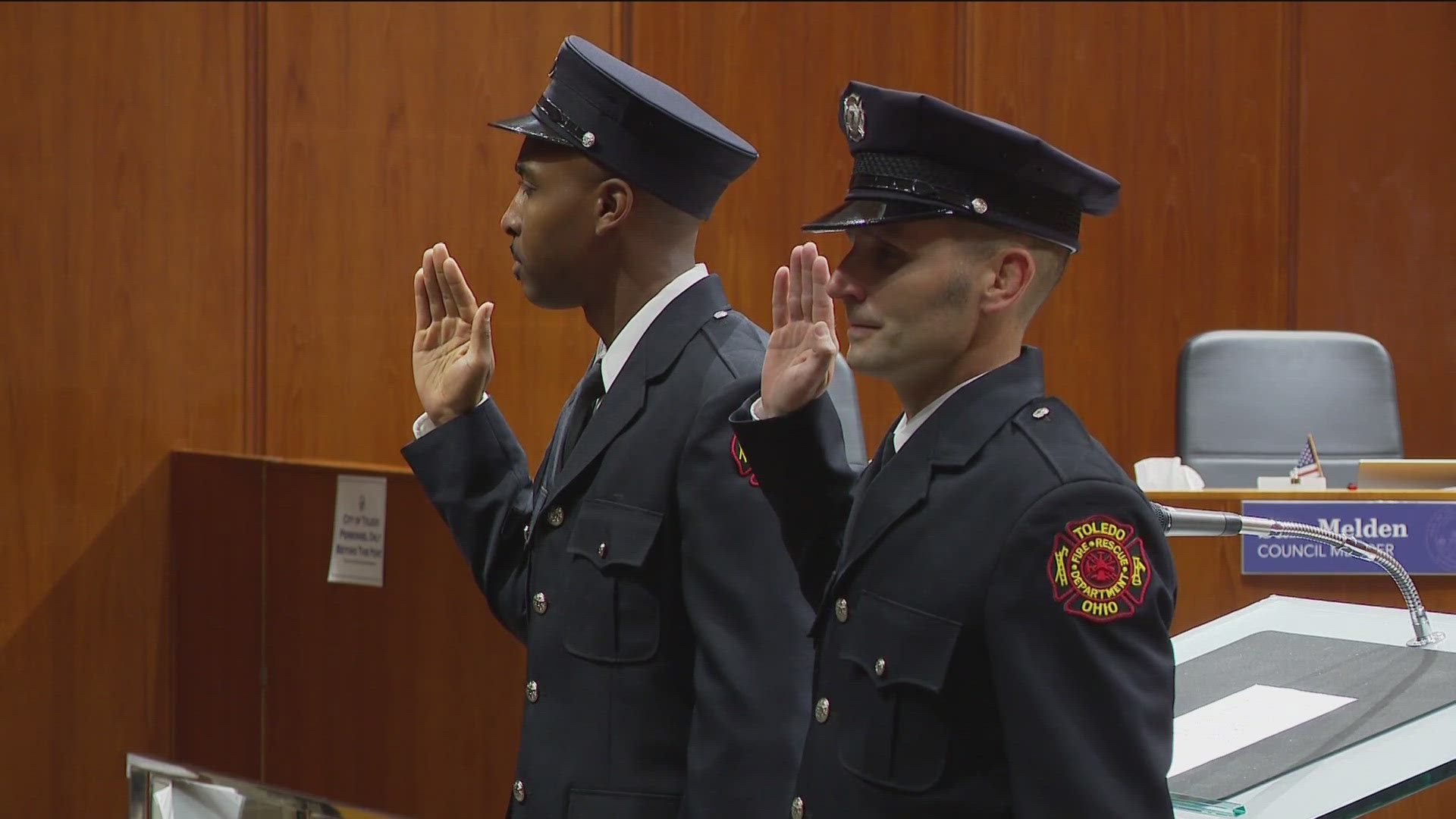 TFRD's Antwoine Mister and Todd Freeland were promoted Friday morning to the rank of Lieutenant.