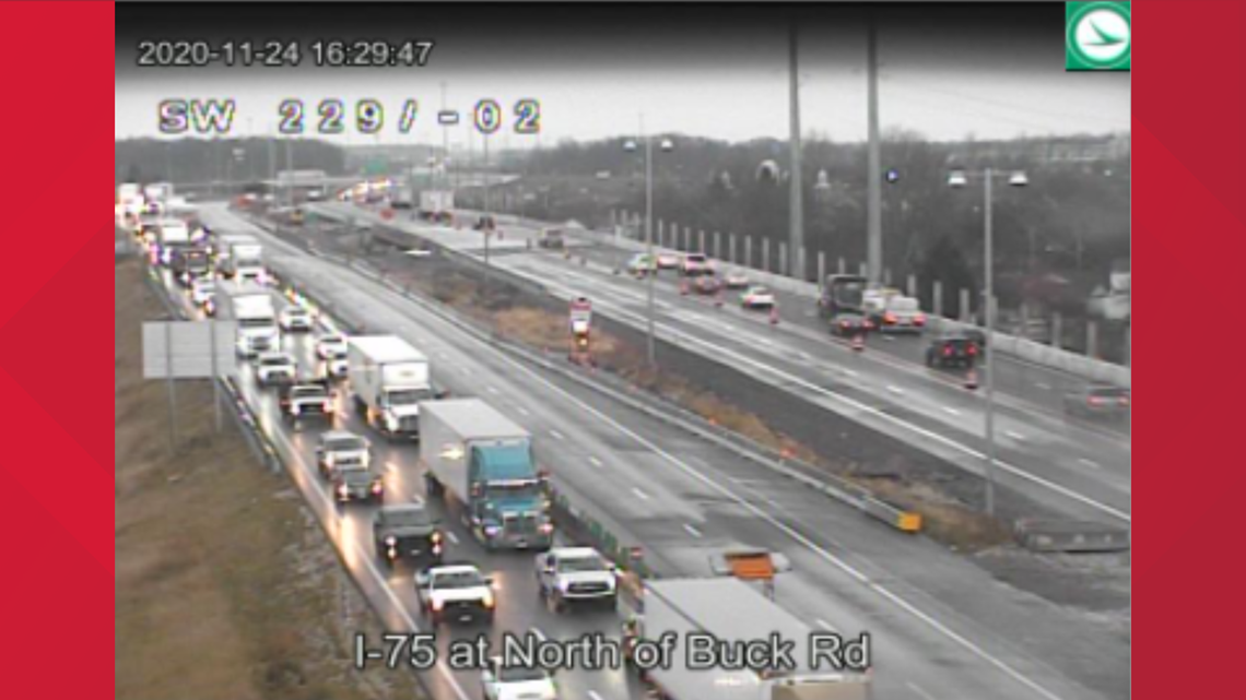 First Alert Traffic I75 northbound backed up from Buck Rd to