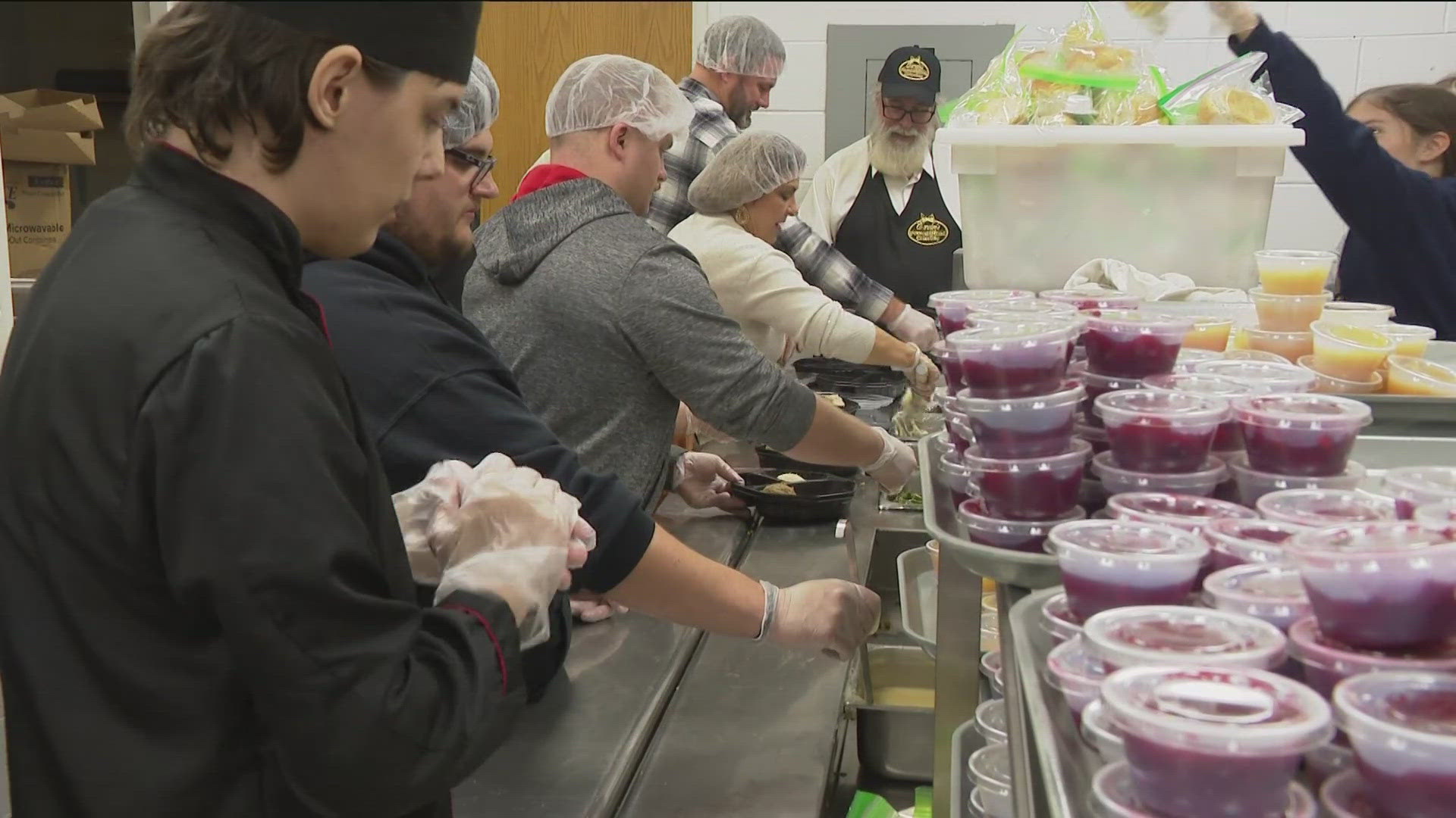 It was all hands on deck at Woodmore High School, where community members gathered for the 16th year in a row to help hand out around 600 free Thanksgiving meals.