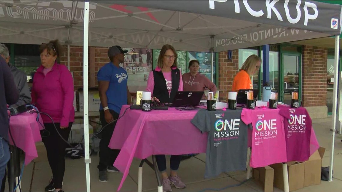People pick up supplies, merch before Sunday's Race for the Cure
