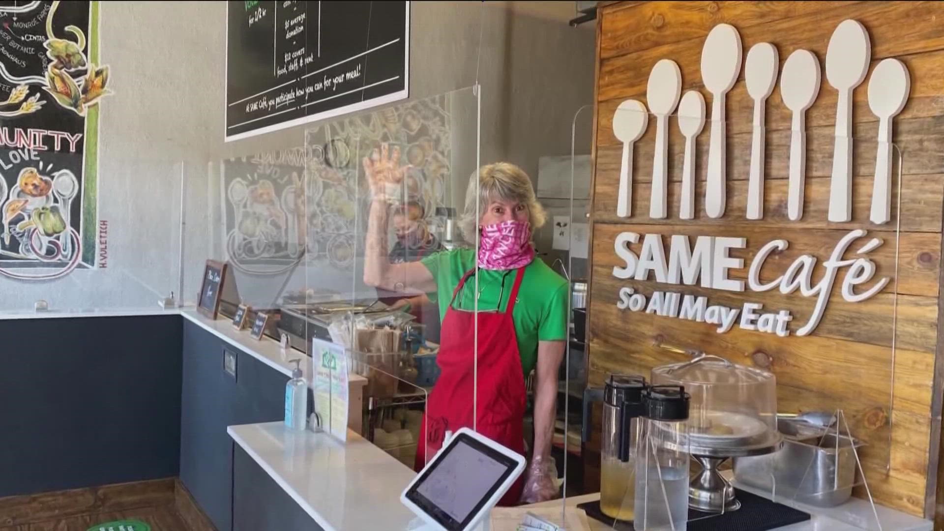 SAME Café works to fight food insecurity by offering food in exchange for volunteering time or donating money or produce.