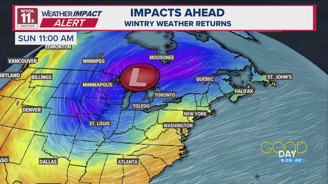 After Friday morning rain, colder weekend and first snow ahead | WTOL ...