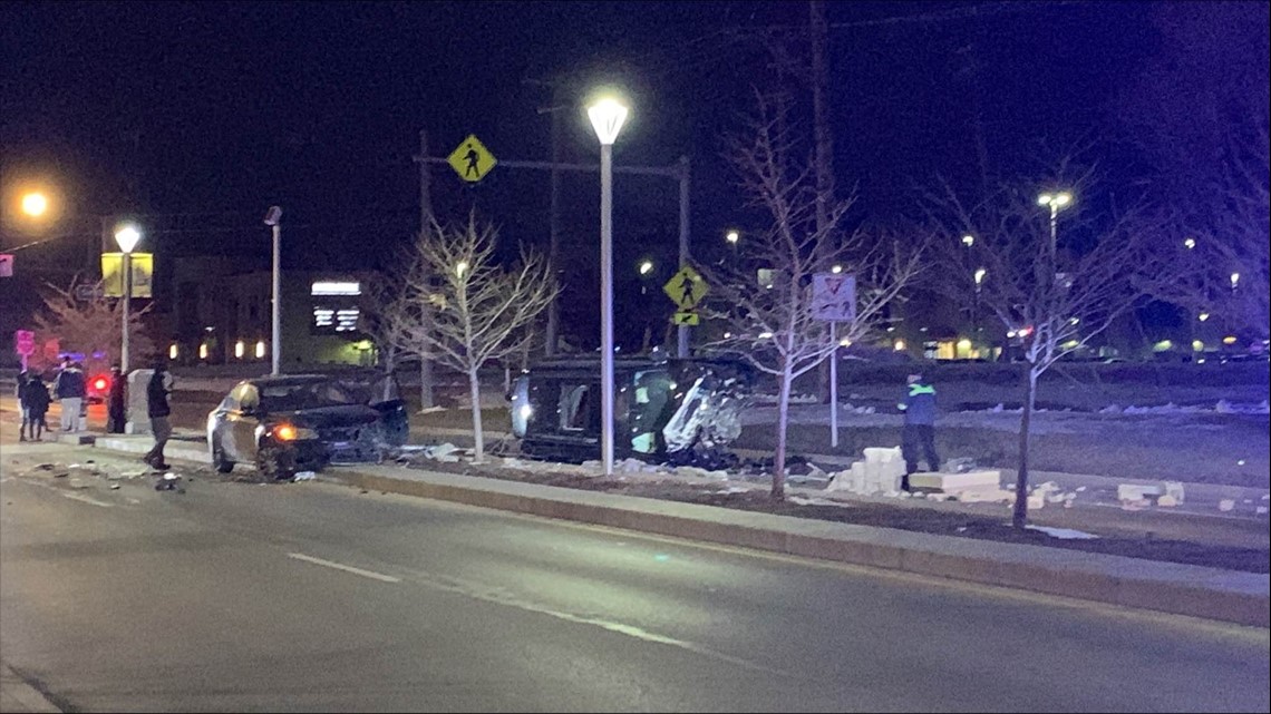 Twocar crash closes Dorr Street westbound by UT