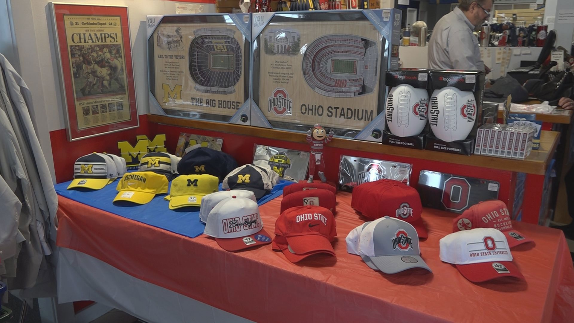 Fans of both the Wolverines and the Buckeyes made their way to the Buckeye Store and More to get last-minute gear before Saturday's game and make their predictions.