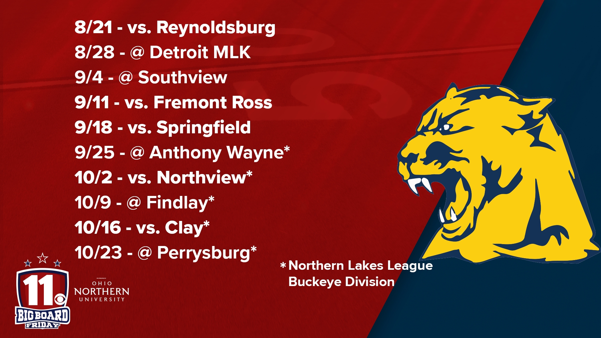 Whitmer Panthers | Big Board Friday Countdown to Kickoff | wtol.com