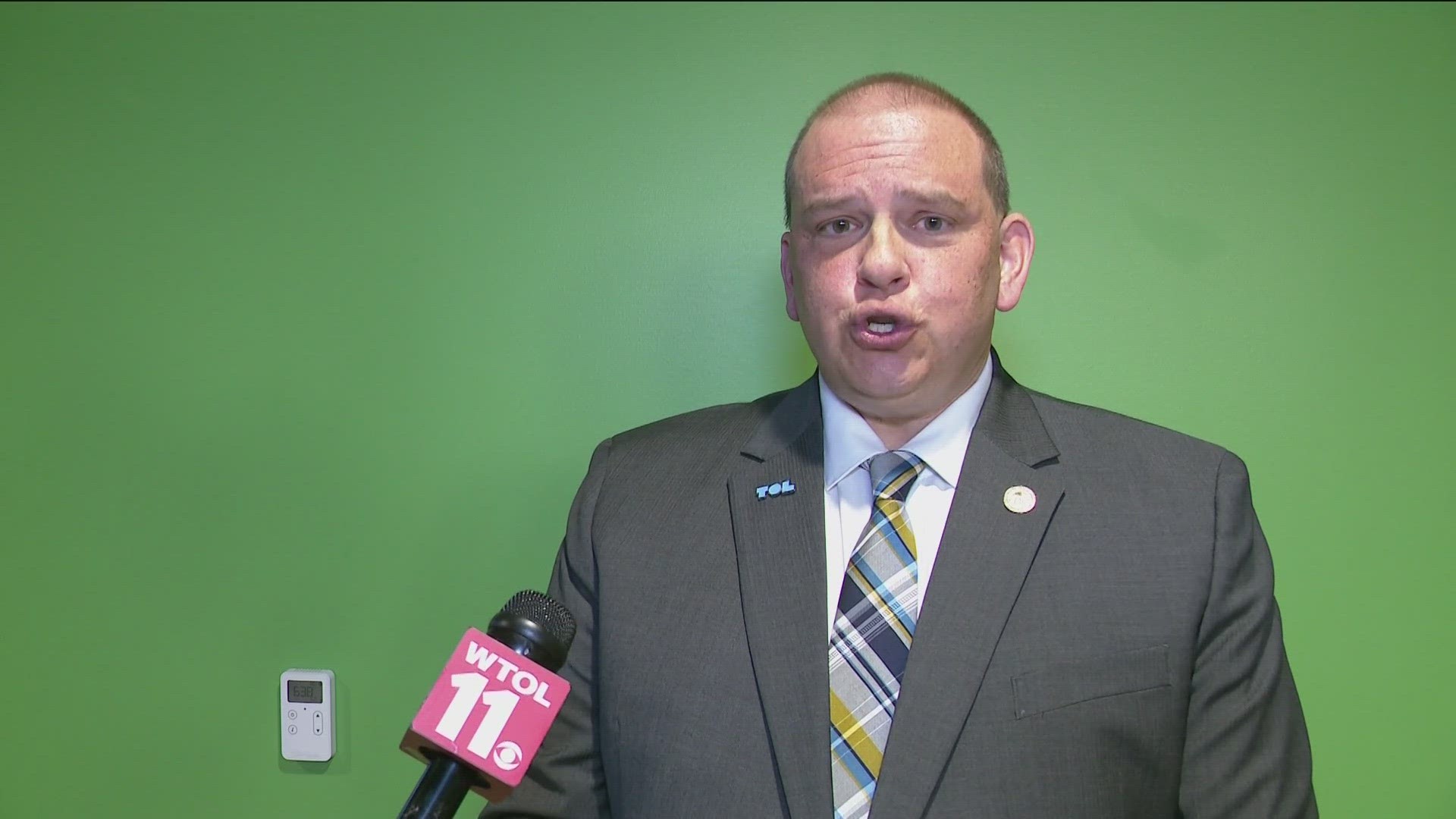 The Toledo mayor gave his speech in front of the Jefferson Center, which now sits empty after its plans to become a workforce development center fell through.