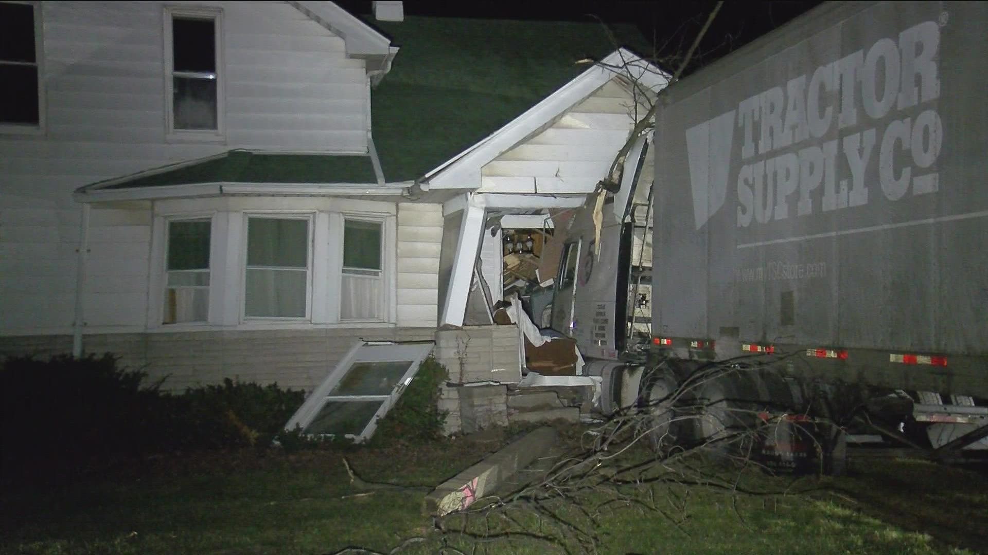 Three people were inside the home at the time of the crash. Nobody was injured.