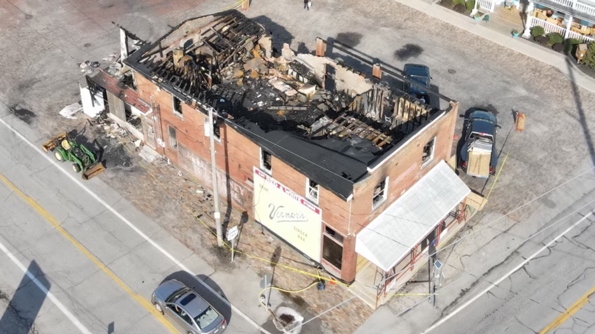 An early Sunday morning fire ripped through the over 100-year-old hardware and carryout store Keeler's Korner in the small town of Berkey.