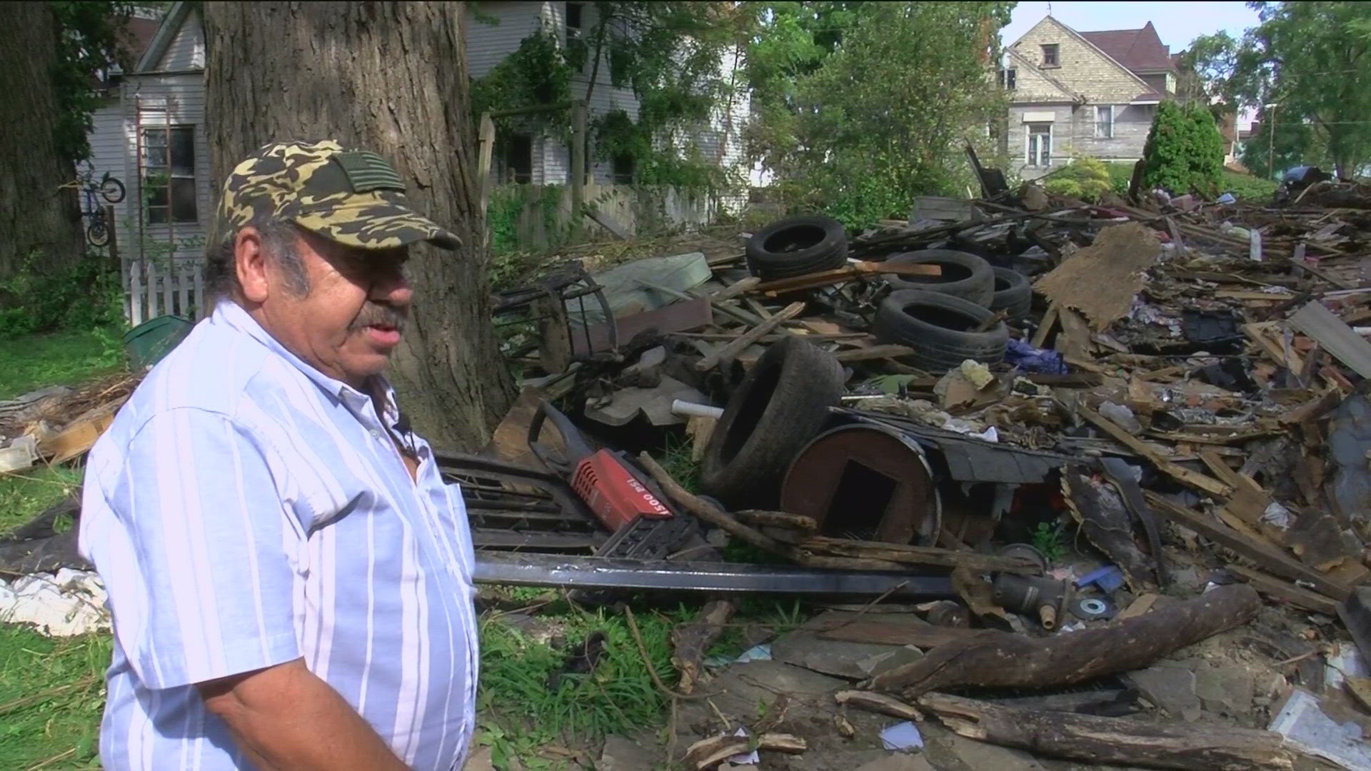 Loncio Perez lost his home in north Toledo about three weeks ago after a fire next door spread to his house.