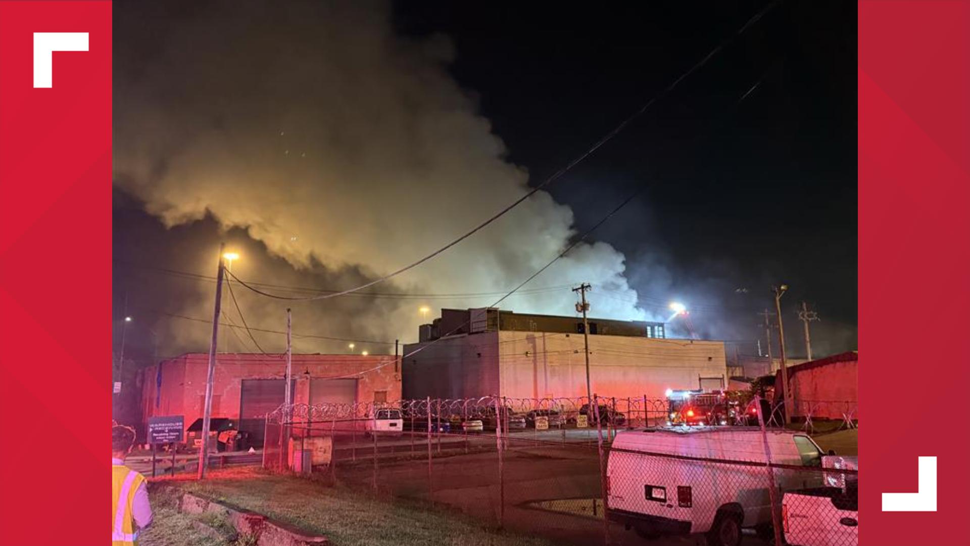 Firefighters battle large fire in central Toledo