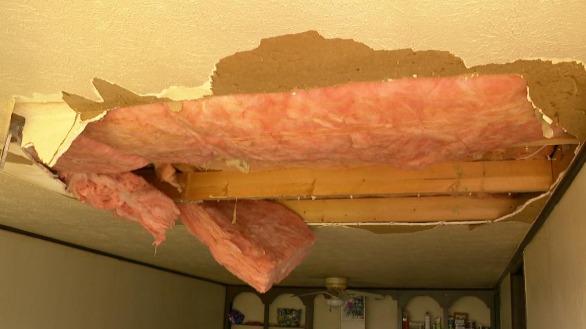 North Baltimore apartment ceiling collapses, displaces family and grandmother on hospice