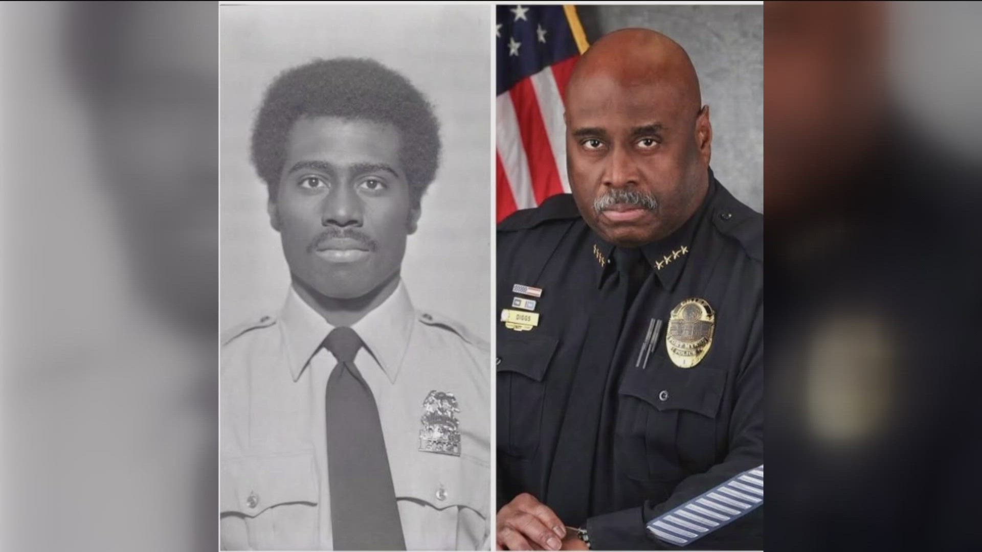 Derrick Diggs was sworn in by Chief Mike Navarre in 2011 when Navarre retired. Diggs became the first African American police chief in Toledo's history.