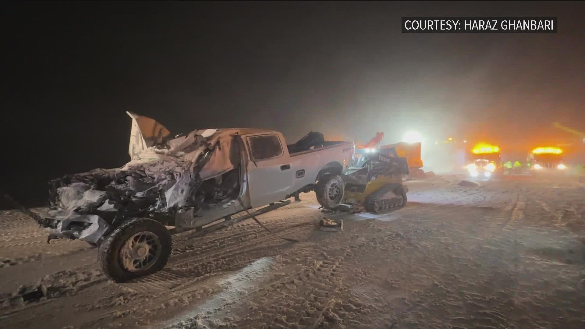 An initial report determined 51 vehicles were involved in the crash that killed four people and injured 73 others during a winter storm Dec. 23, 2022.