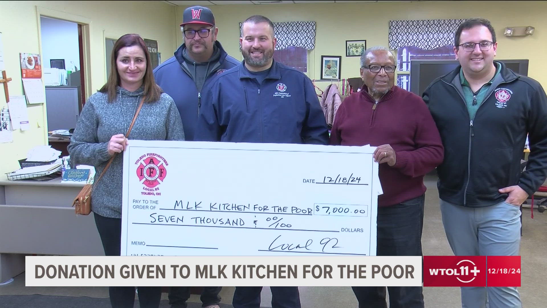 The kitchen has provided meals to those facing hunger in central Toledo since 1969. A union member donated some money and colleagues matched the rest