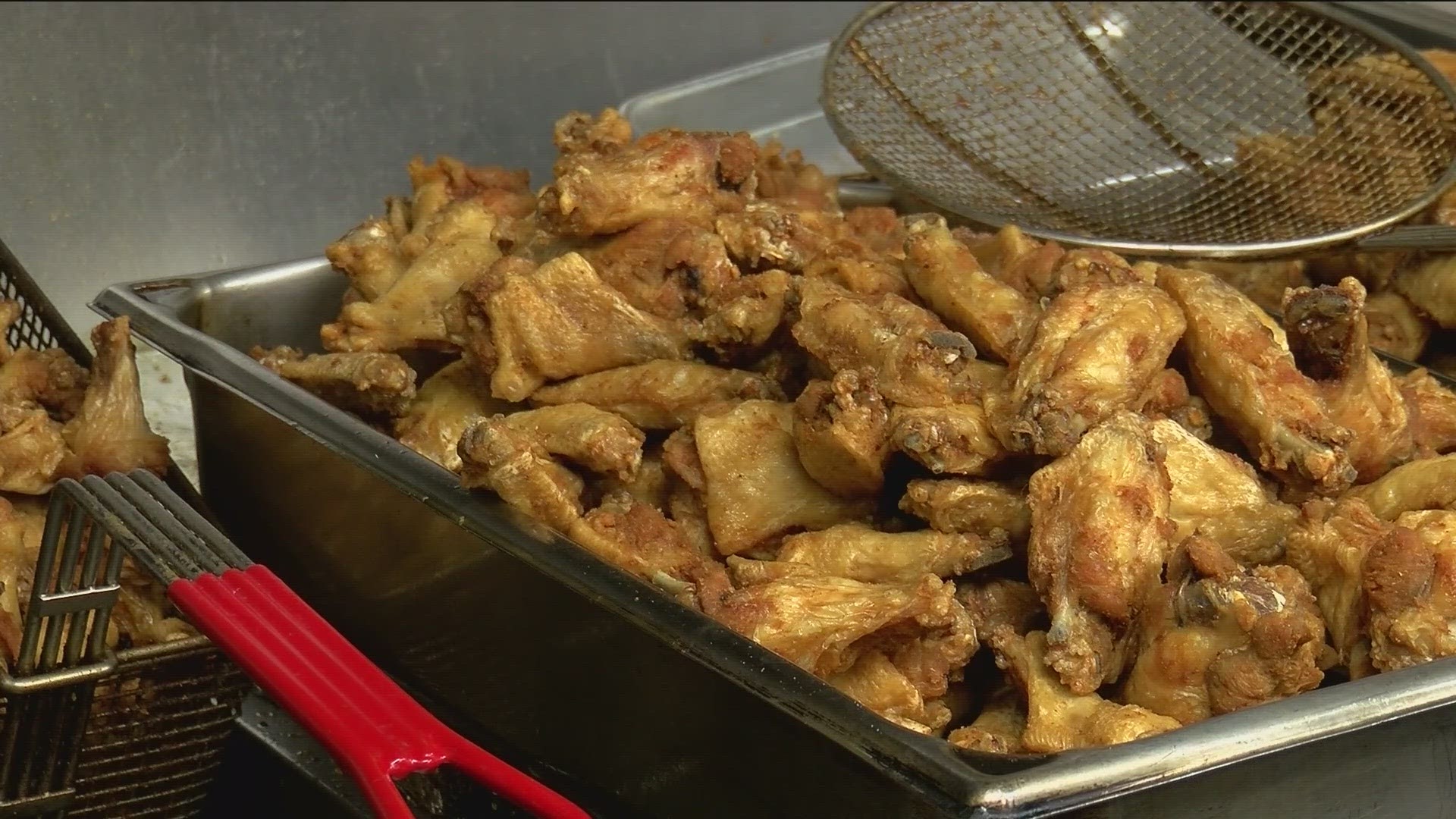 Local businesses were busy prepping plenty of wings and other foods for the big game on Sunday.
