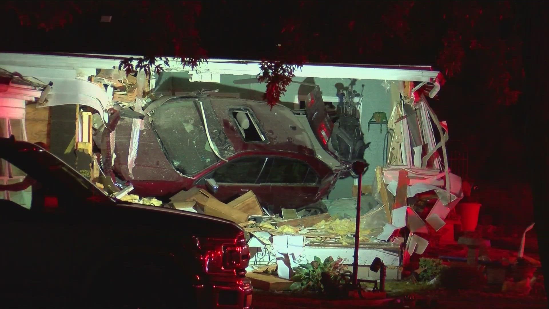 According to the Monroe County sheriff's office, the driver drove through a front yard and slammed into a bedroom of a home on Sterns Road in Temperance.