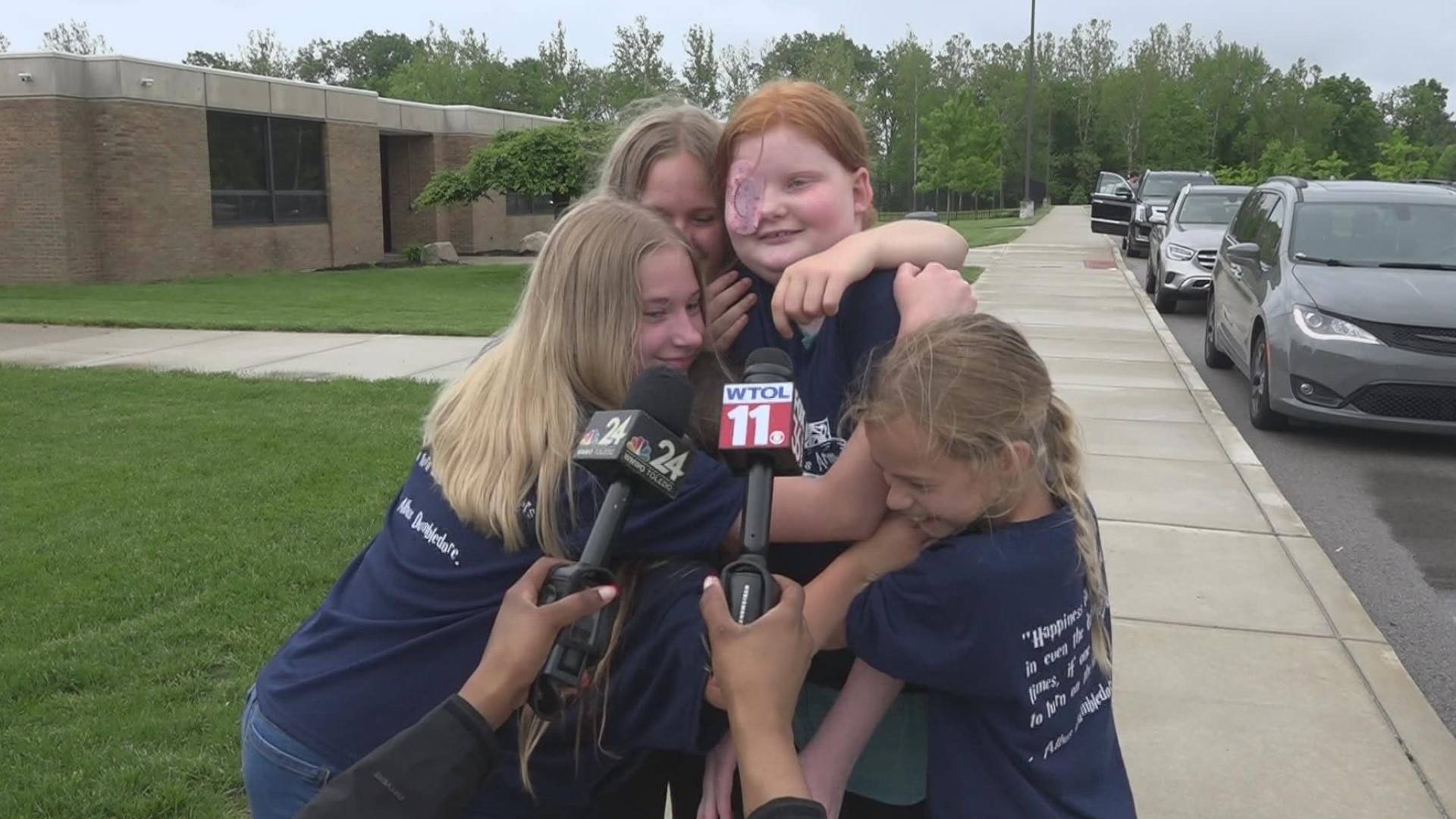 11-year-old Emily Scholz is known as a sweet and friendly girl who loves Harry Potter. Her classmates at Fallen Timbers Middle School in support of her cancer battle