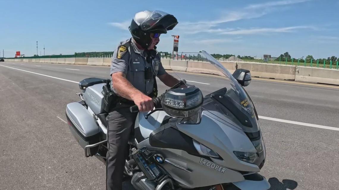 Ohio State Highway Patrol Motorcycle Unit Enforcing Work Zone Safety In 