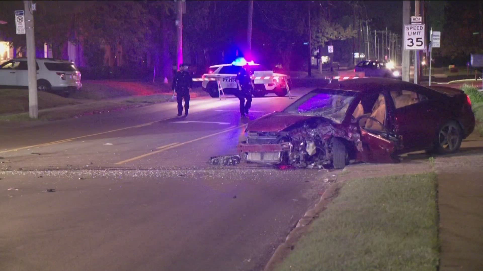 Toledo police on scene tell WTOL 11 two vehicles going in opposite directions slammed into each other head on.