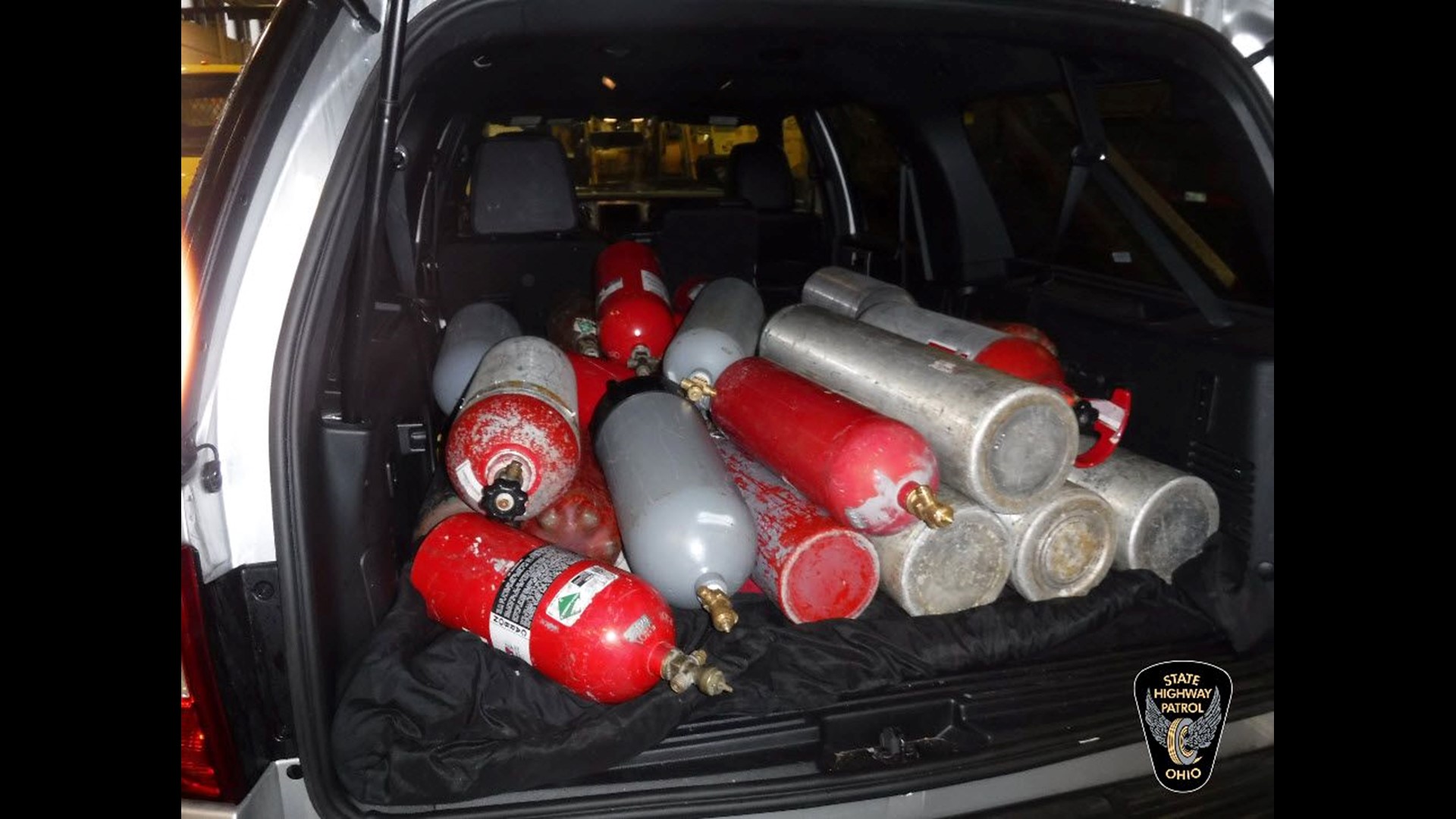 OSHP seize Nitrous Oxide tanks, marijuana during traffic stop.