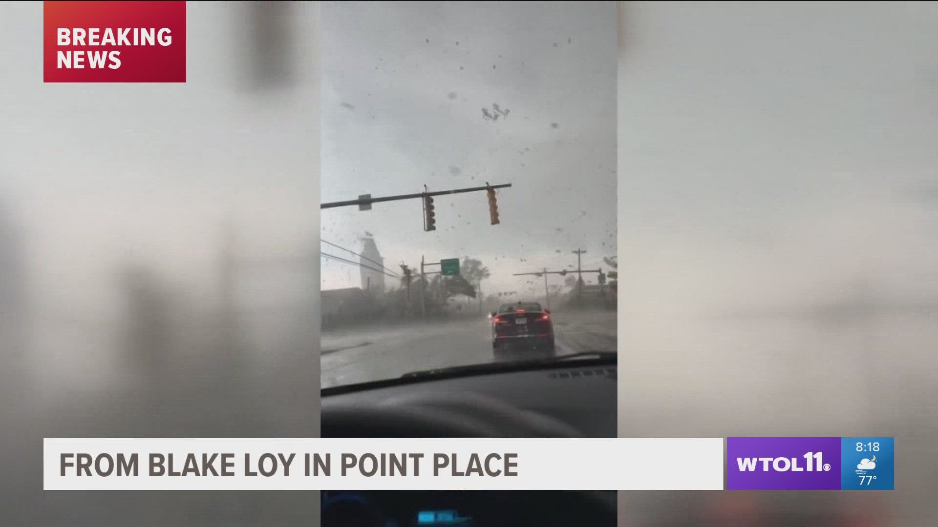 'You witnessed a tornado!' Watch video of the Point Place tornado tearing a roof off a building on June 15