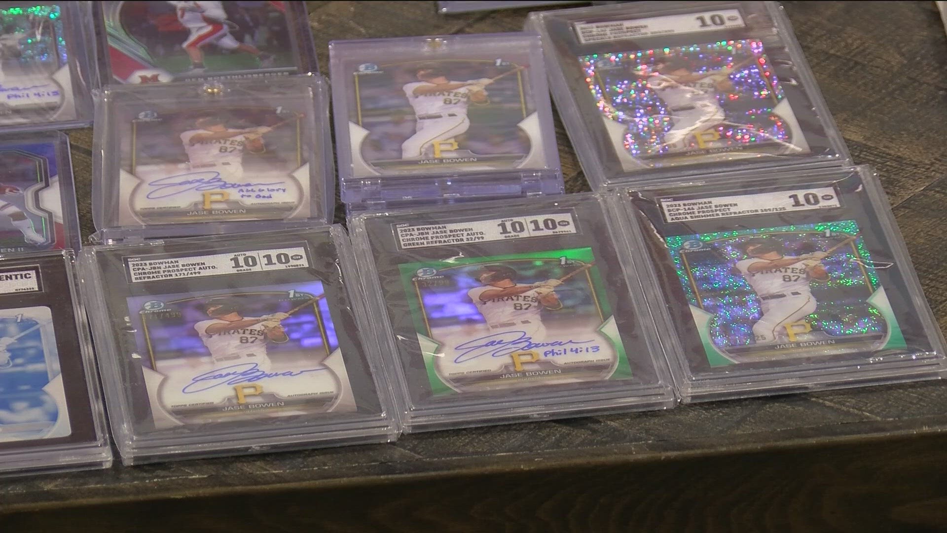 Jase Bowen, a Central Catholic grad, has collected over 100,000 cards, including a couple of his own as a member of the Pittsburgh Pirates organization.