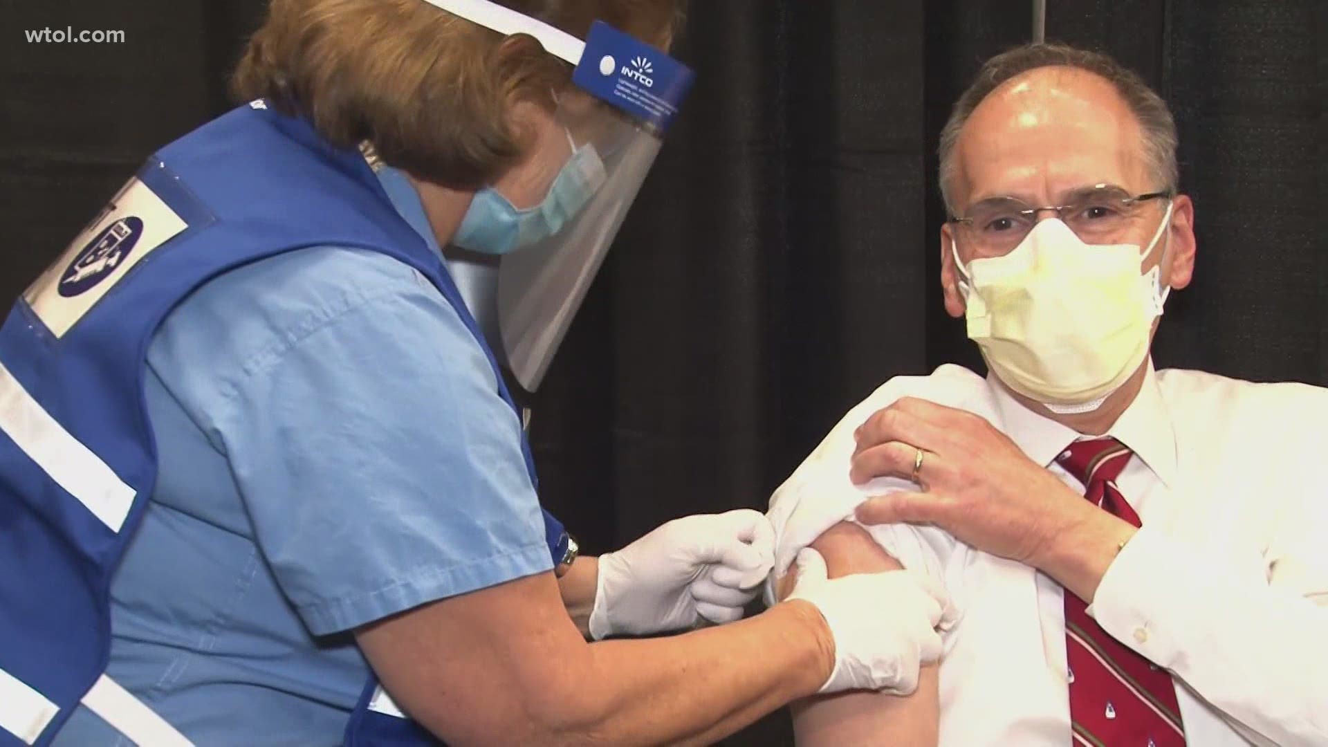 Among the first individuals to be vaccinated in Toledo were doctors, nurses and respiratory therapists.