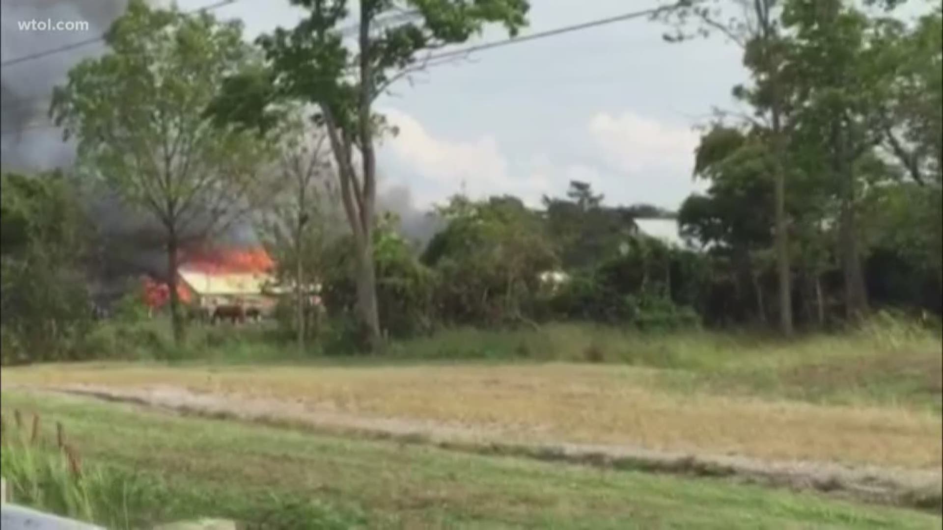No humans were injured in the blaze at Fantasy Acres near Perrysburg.