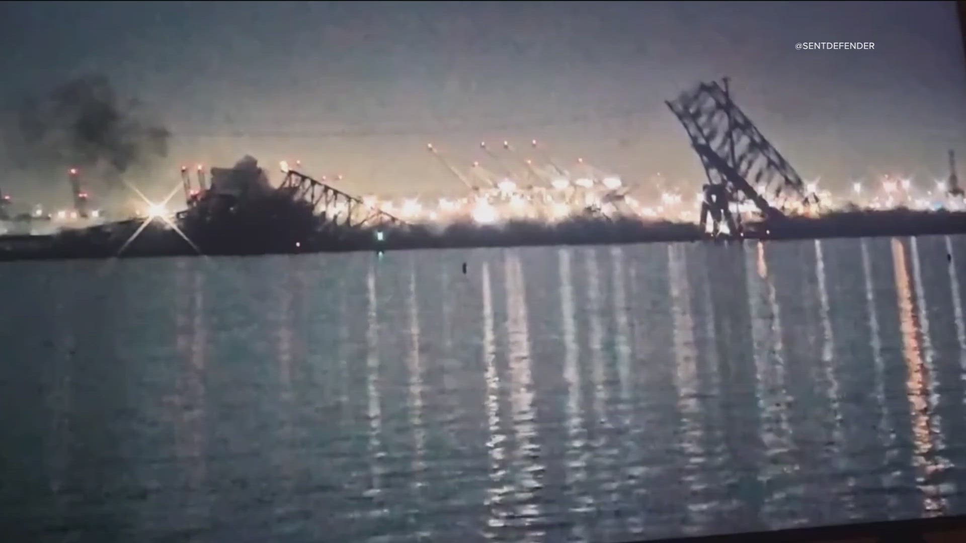 A container ship rammed into a major bridge in Baltimore early Tuesday, causing it to snap in several places and plunge into the river below.