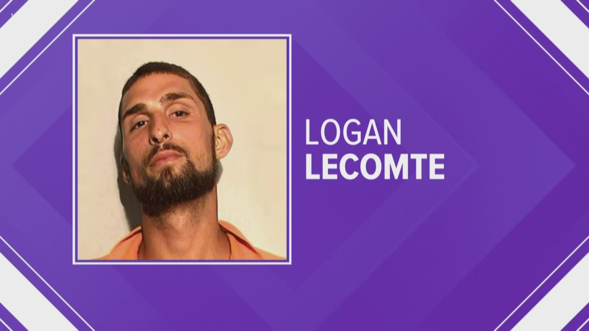 Logan Lecomte, 25, wrestled with an officer while resisting arrest, according to police records.