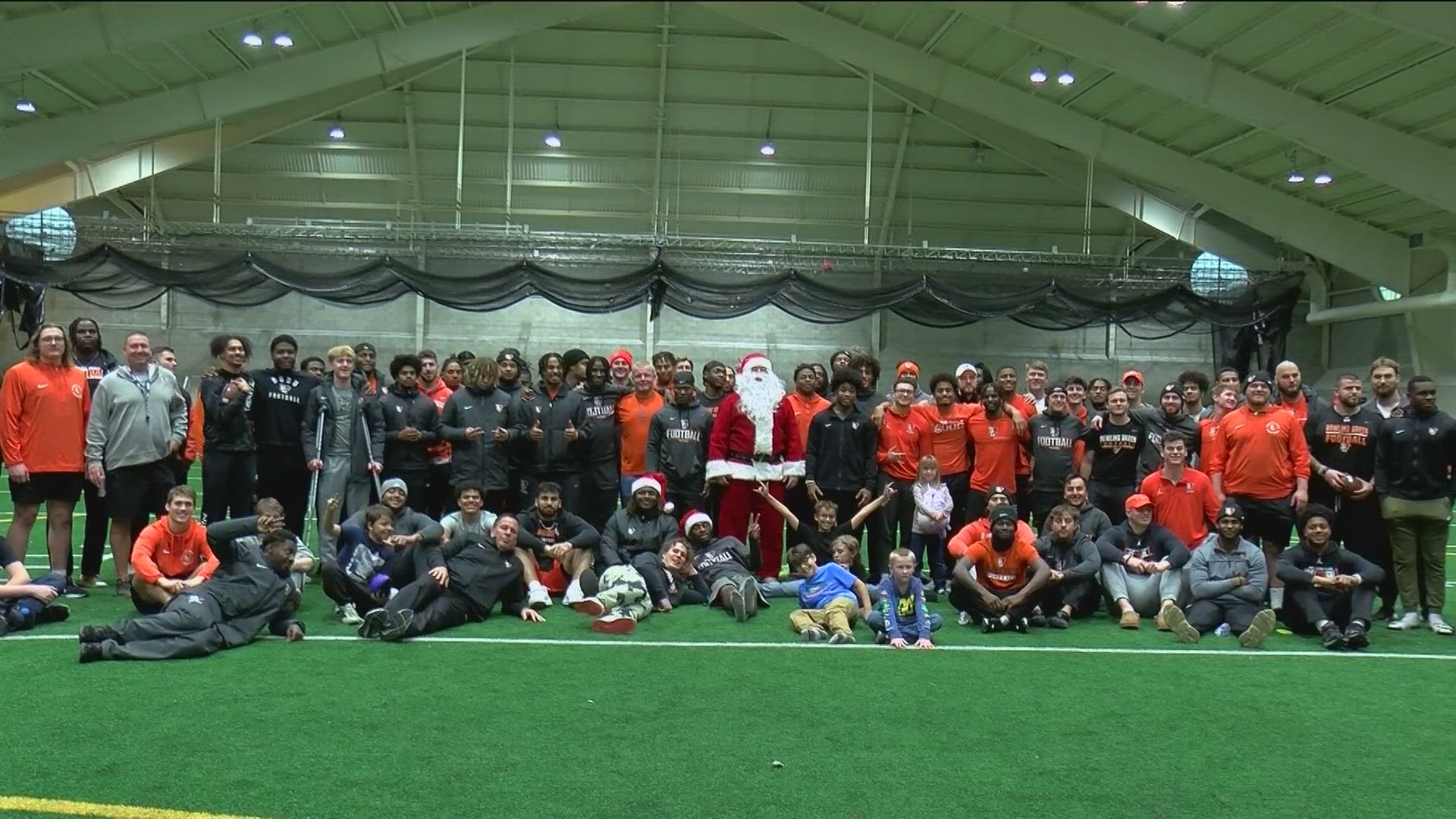 Holidays with Falcon Football is an event created by a former Falcon player that gives back to kids in the community during the holiday season.