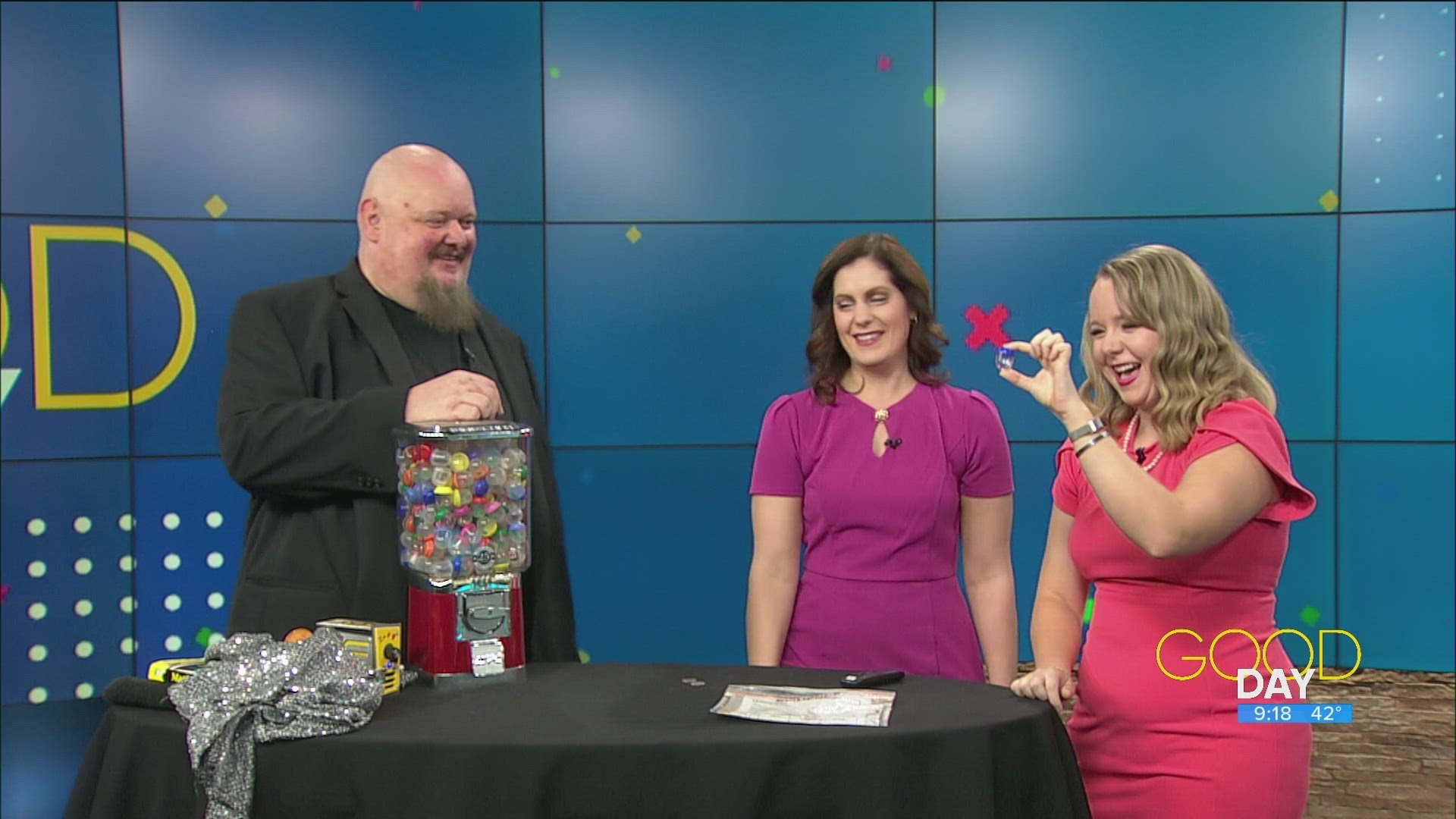 Magician Michael Night talks an upcoming magic show to benefit someone in need, and shows off his skills.