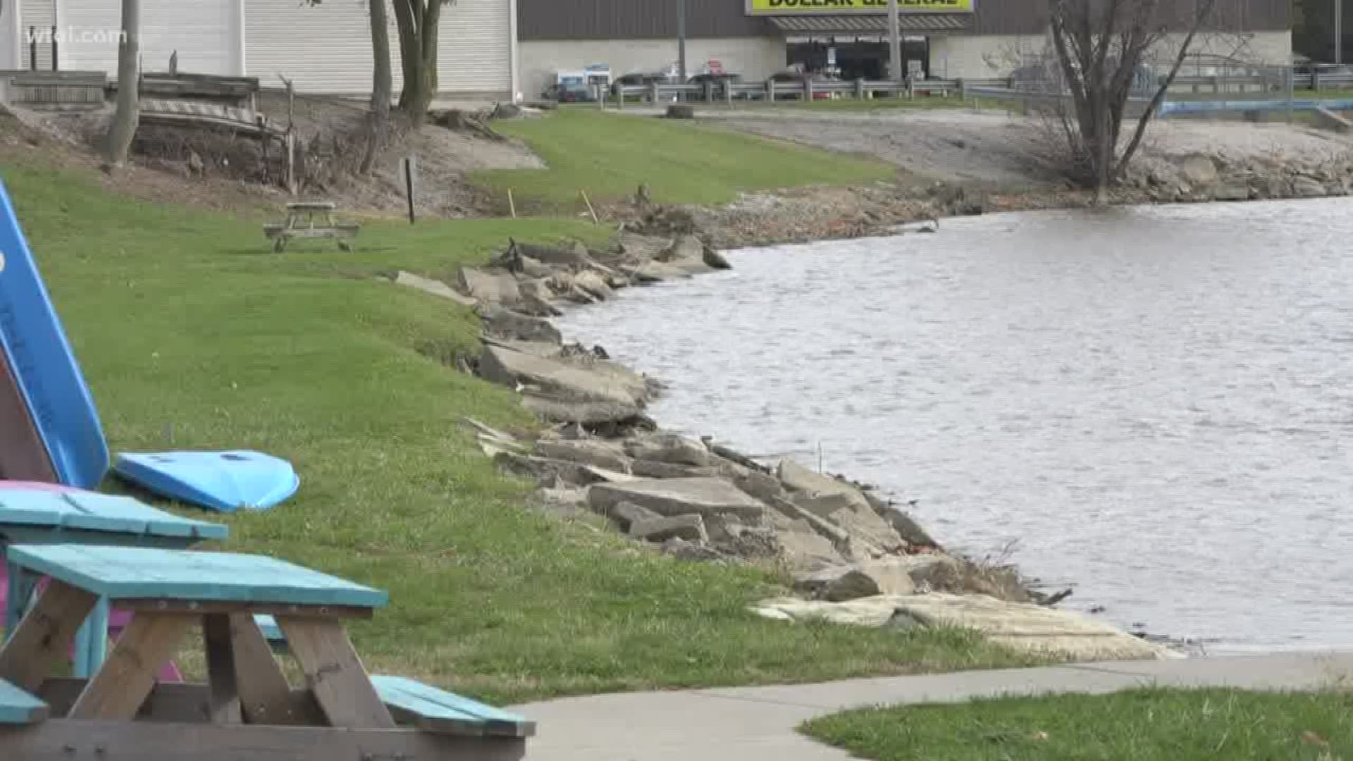 The new Portage River waterfront would feature a walkway, amphitheater and shelter house.