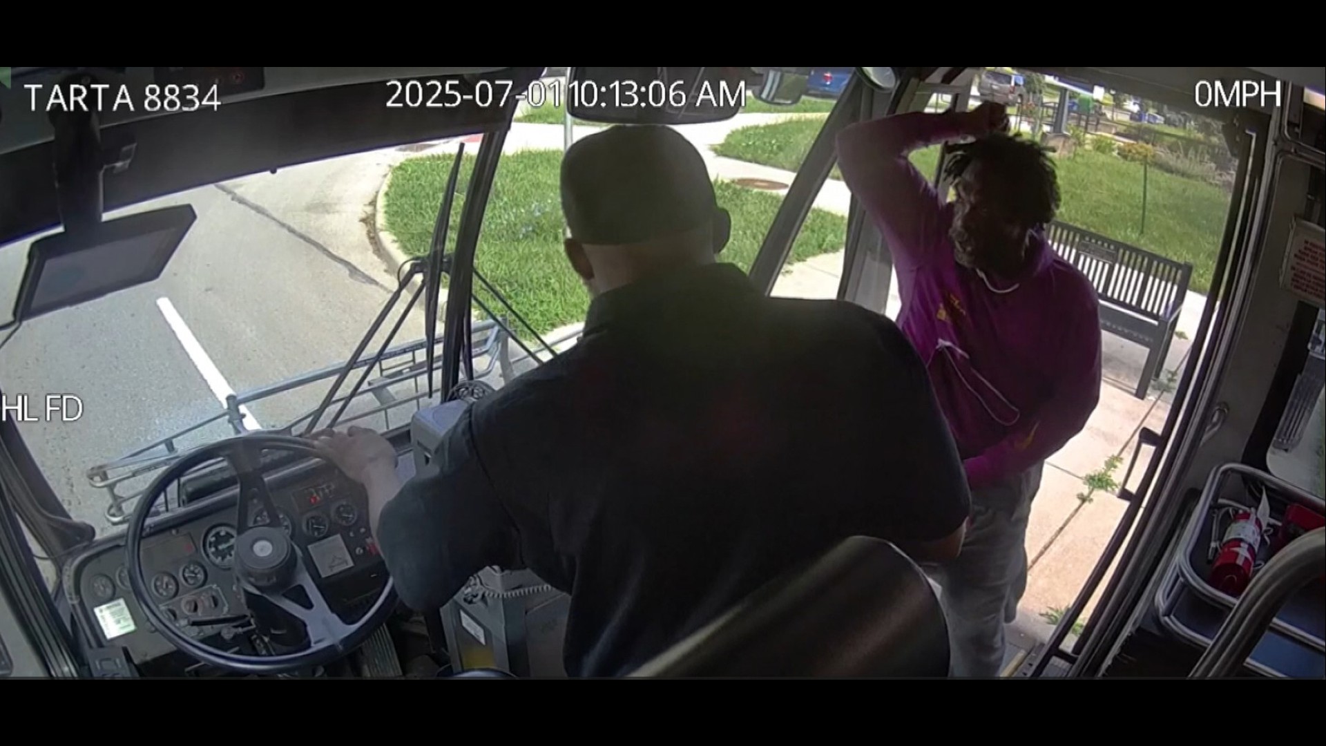 Aaron Wiggins, 44, was arrested on an assault charge Tuesday for allegedly exposing himself to a public transit bus driver and then stabbing him.