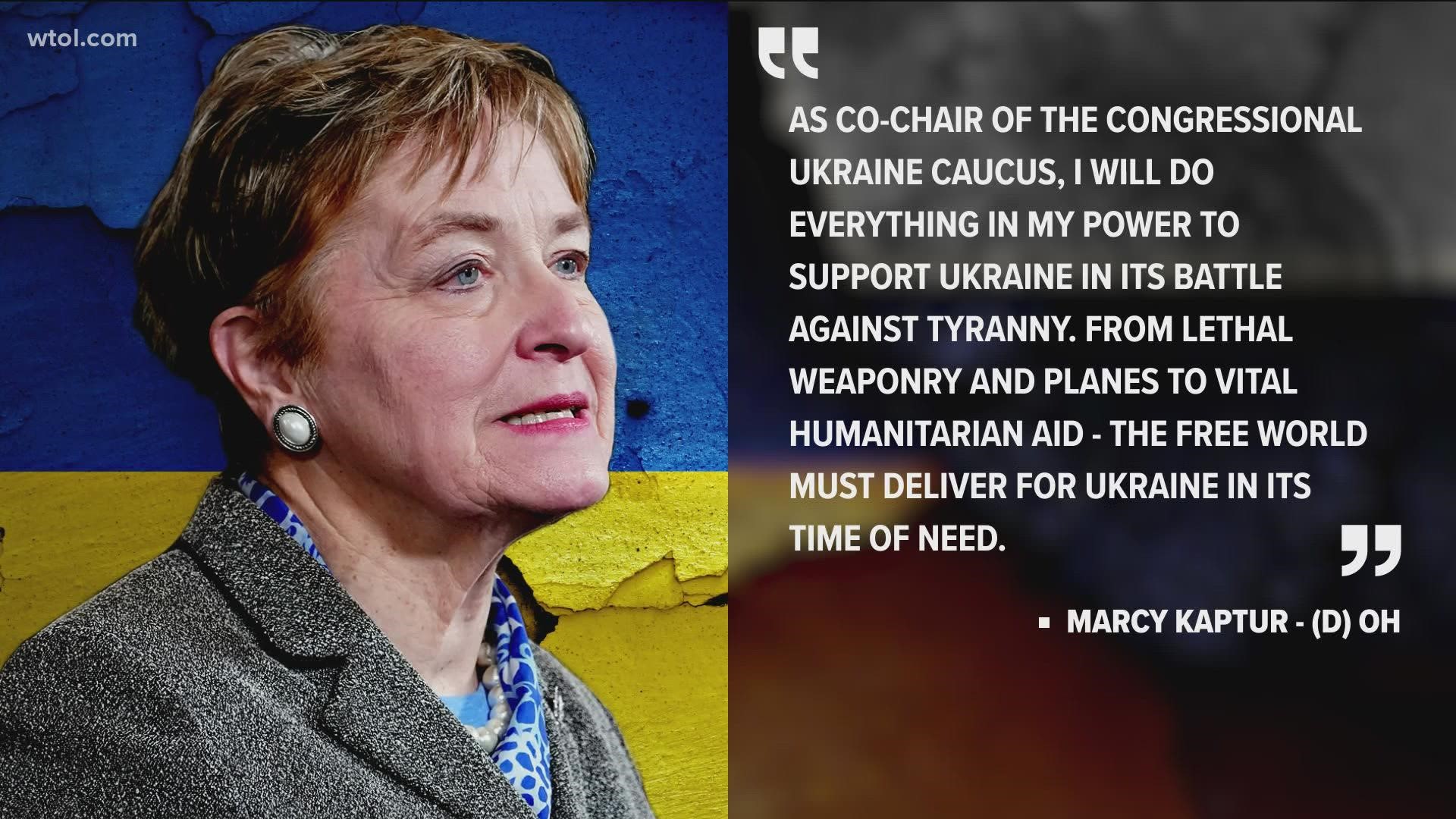 Kaptur expressed support for military and humanitarian aid to the country after the Ukrainian president appealed to members of congress for more help.