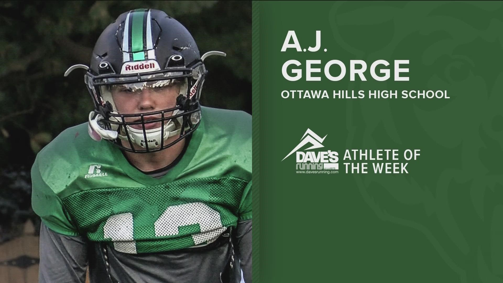 Despite a fractured leg halting part of his senior season, George has returned to the field with great attitude and drive.