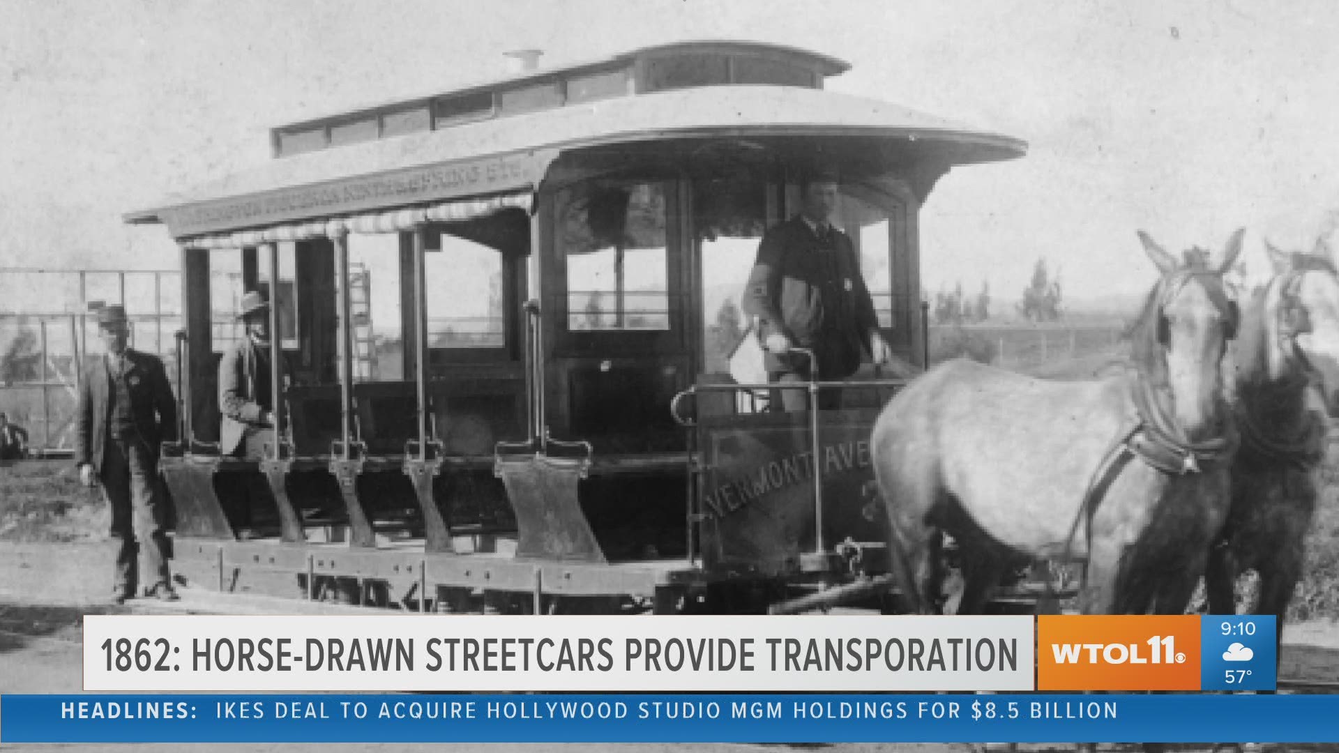 On May 27th, 1862, the Toledo Street Railway Company began operations with streetcars pulled by horses.