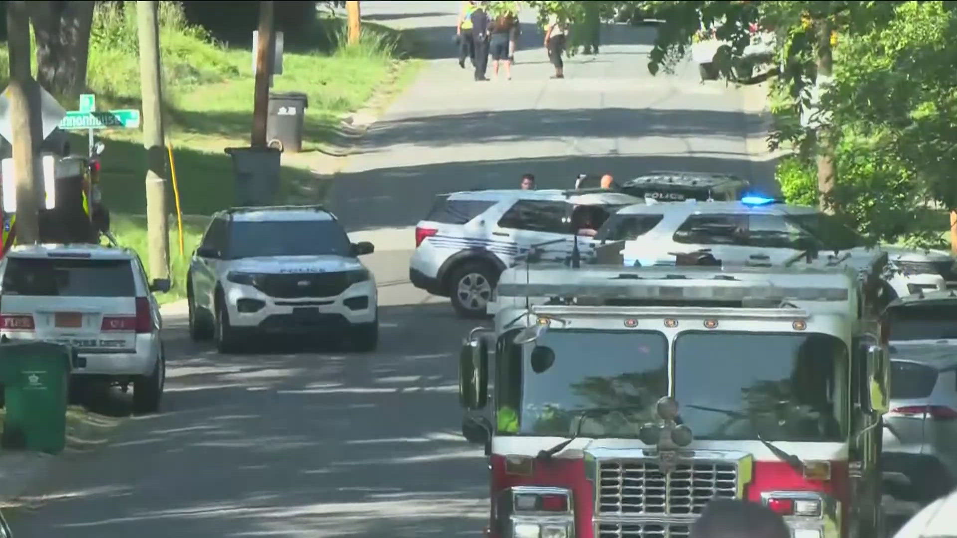 Law enforcement officers were working together on a U.S. Marshals Task Force when they were met by "active gunfire."