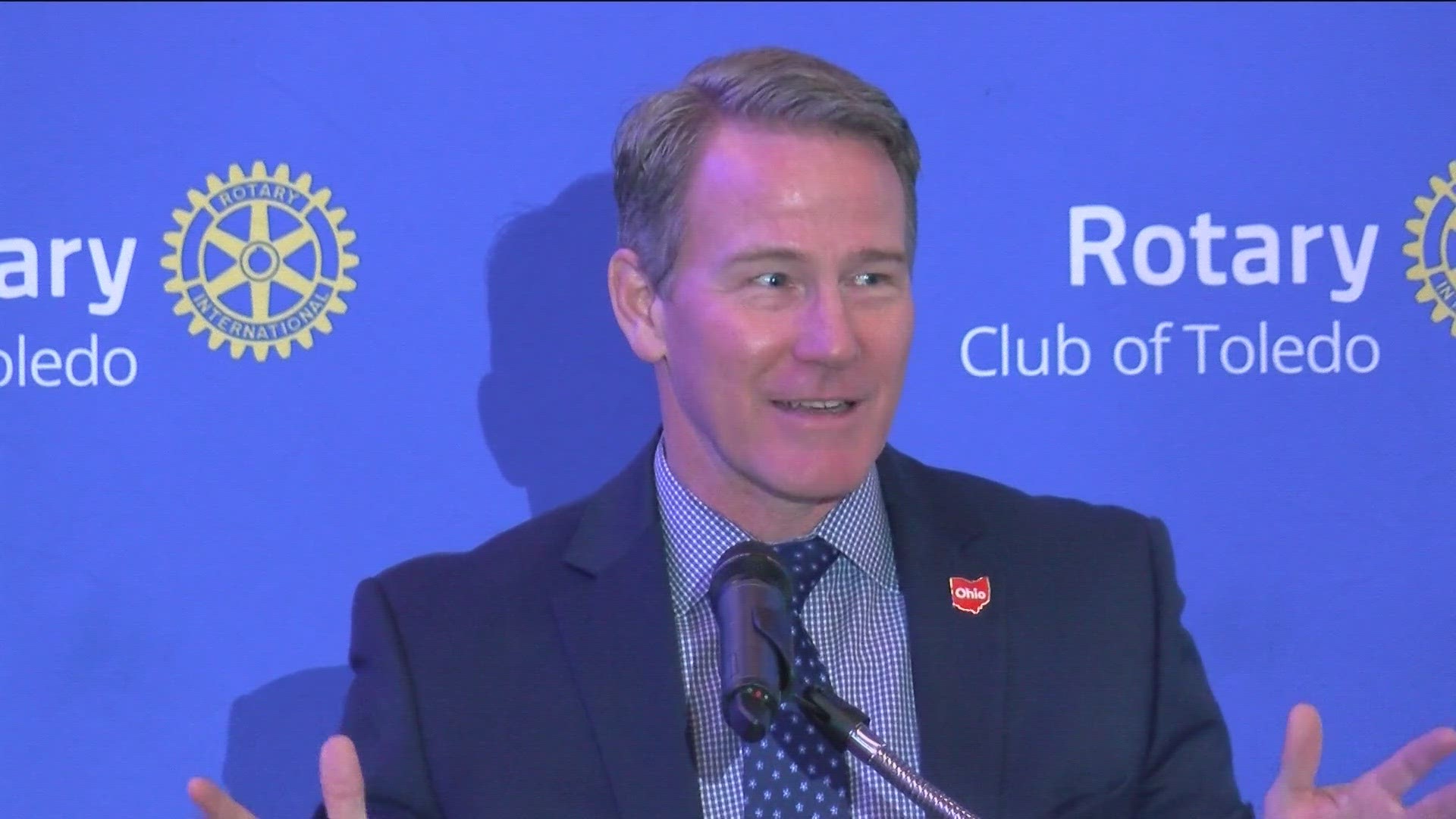 Lt. Gov. Jon Husted was in the Glass City on Monday, speaking to the Toledo Rotary Club.