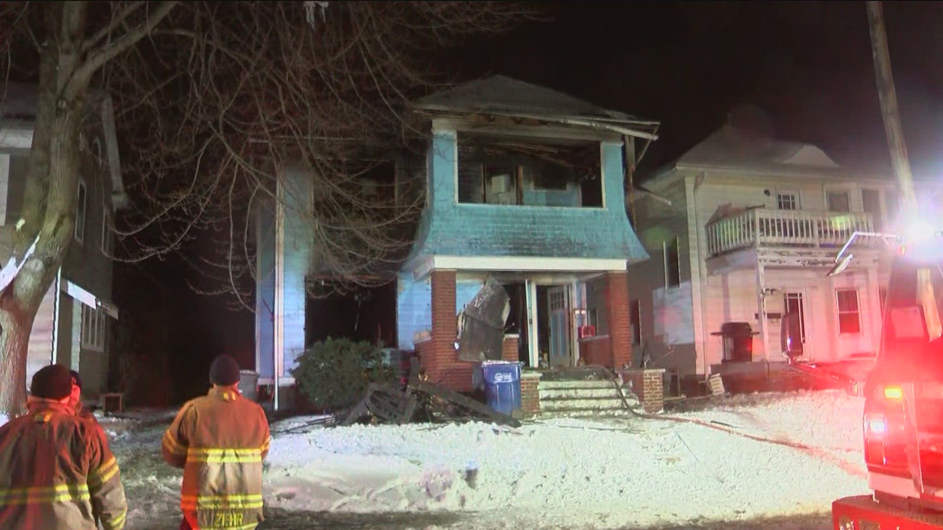 According to Toledo fire crews at the scene, the damage to the building on Kingsbury Avenue is "pretty severe."