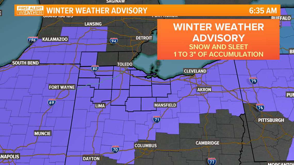 Weather Map Toledo Ohio Winter Weather Advisory Issued For Almost Entire Viewing Area For | Wtol.com