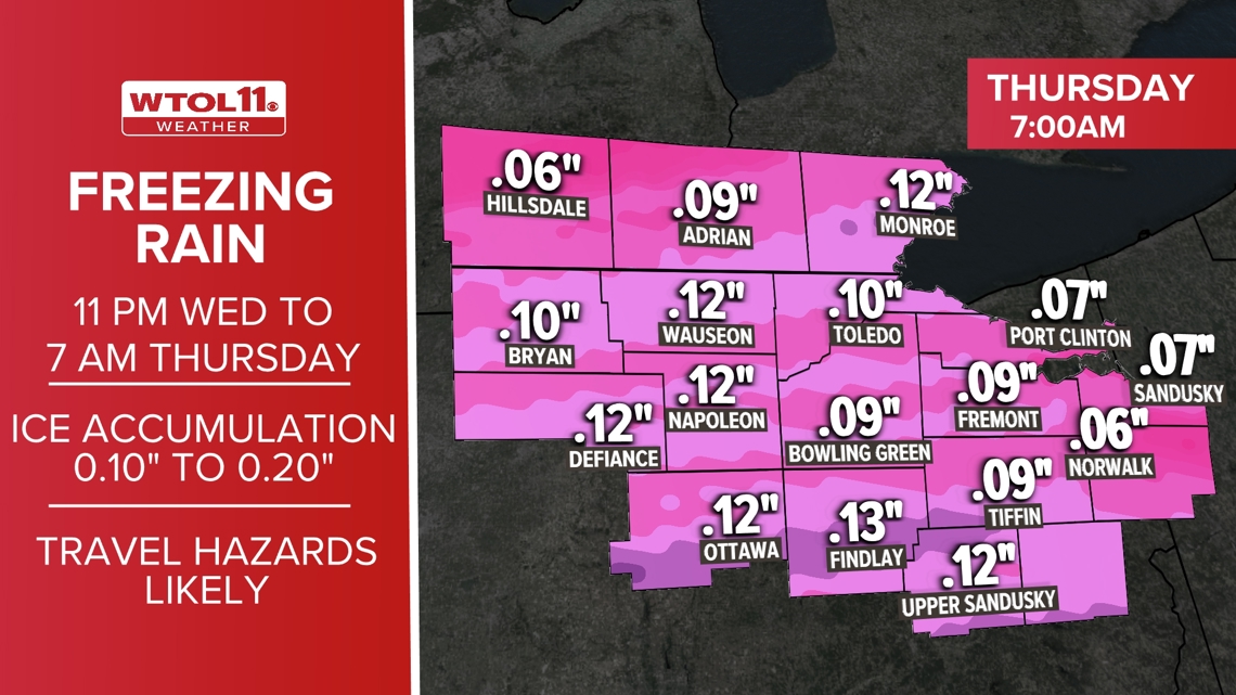 Icy conditions are expected beginning Wednesday night into Thursday ...