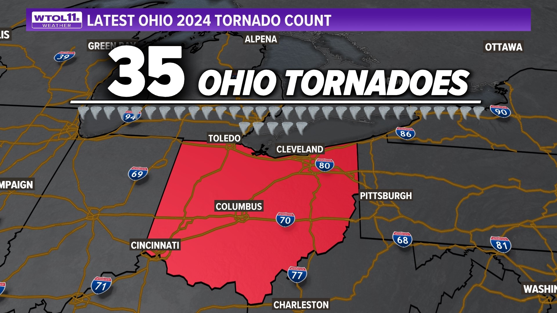 Which state has seen the most tornadoes so far in 2024?