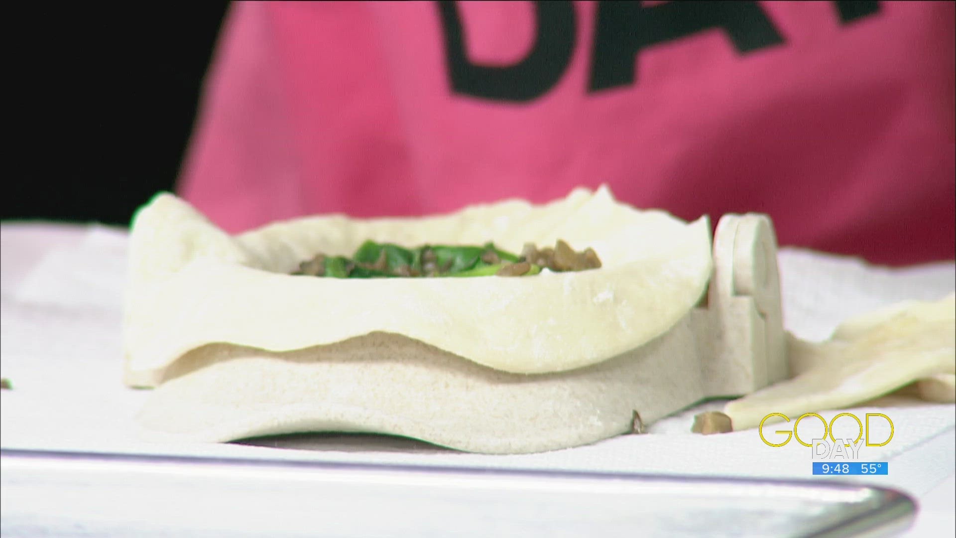 Jacquelyn Jones from Solfood Collective demonstrates a recipe for plant-based empanada.