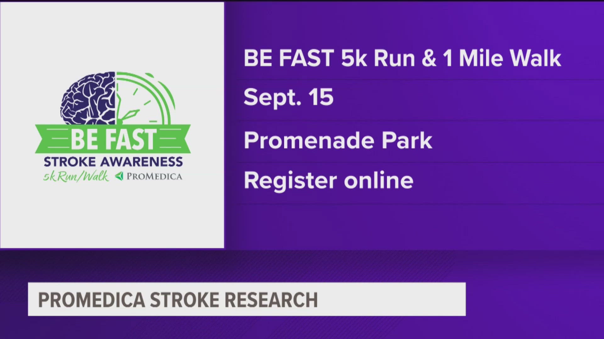 The 5K takes place on Sept. 15 all in an effort to raise stroke awareness.