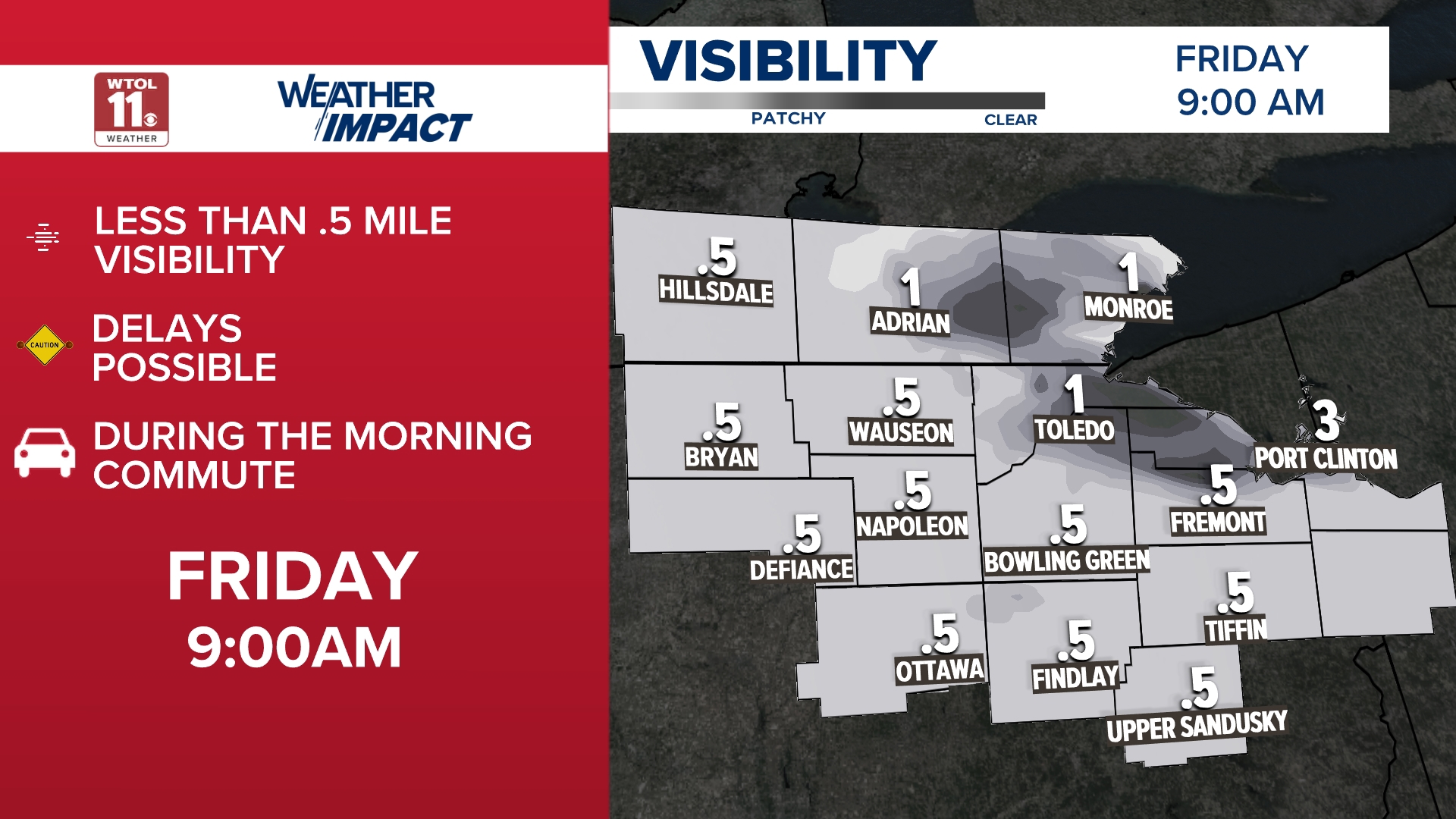 Weather Impact Alert Day: Dense fog creates limited visibility Friday ...