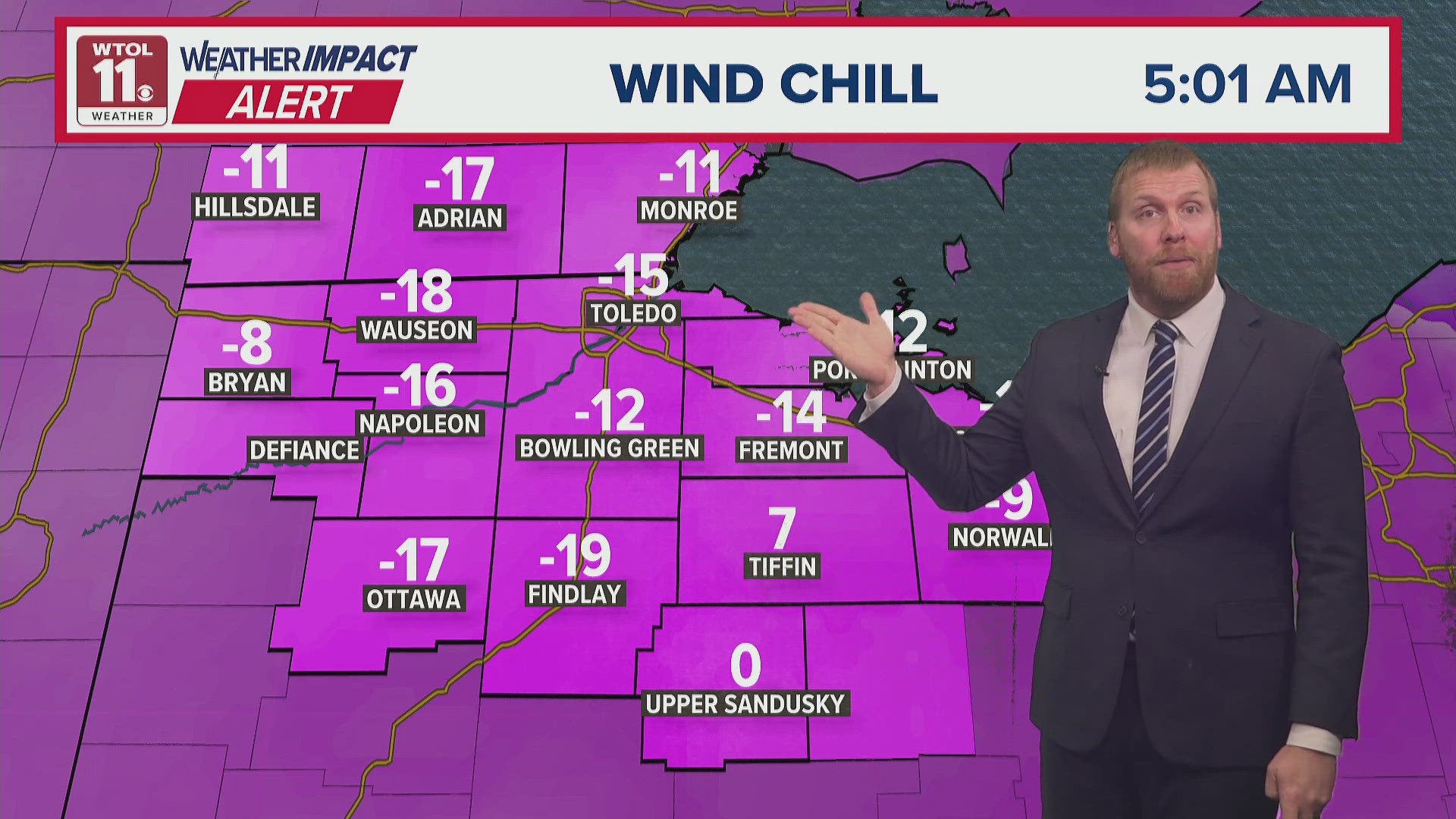 Bitter cold and blowing snow prompts some delays and closings | WTOL 11 ...