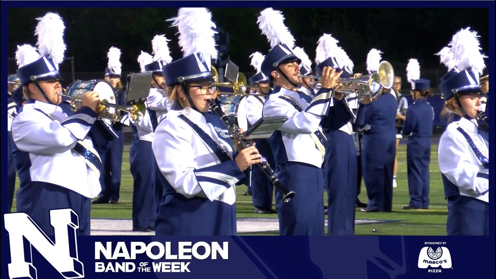 Big Board Friday Band of the Week, Napoleon Wildcats, perform at halftime of the game on Friday.