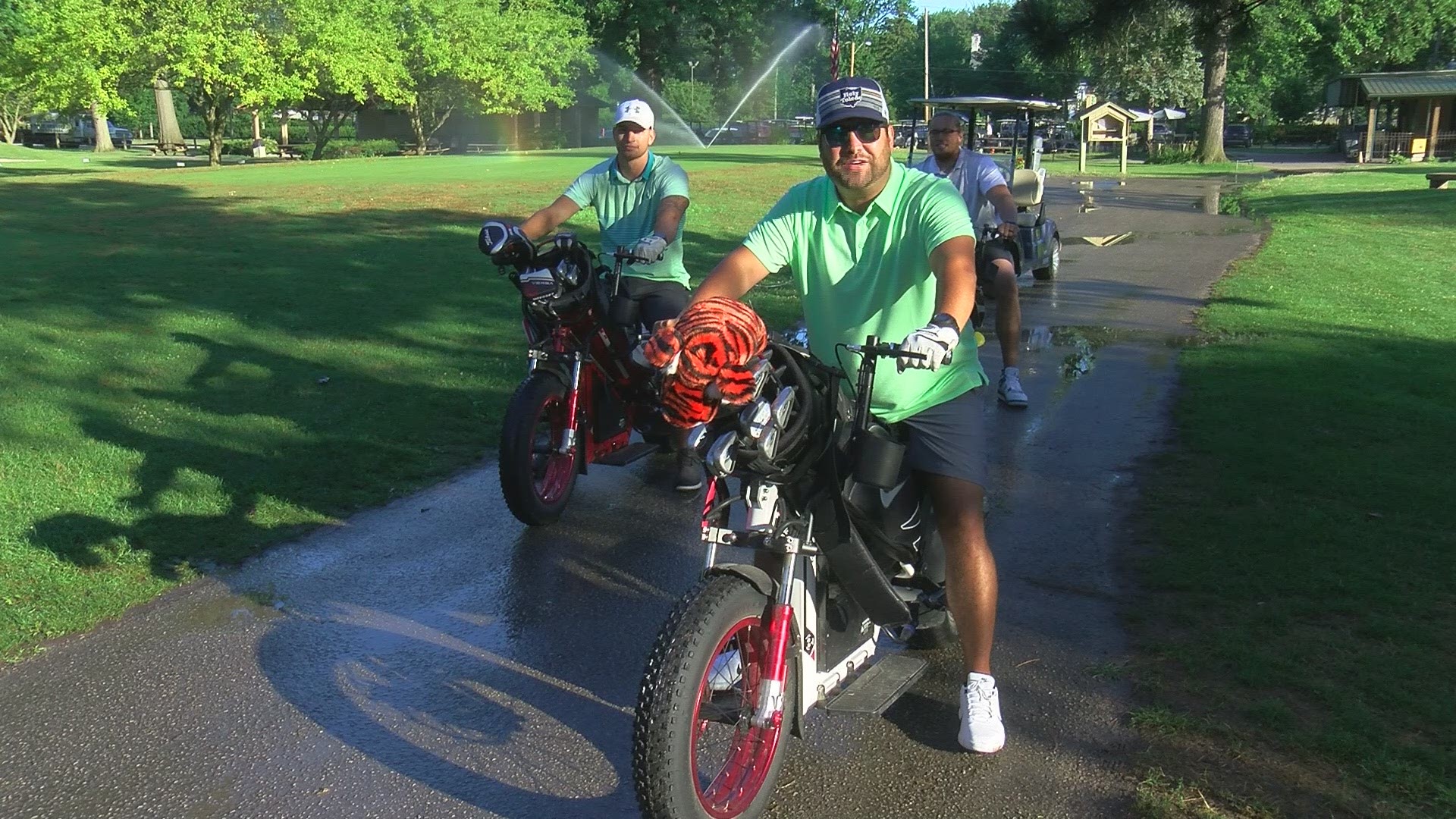 Jordan hits the course with former Toledo Rocket football players Cody Thompson and Storm Norton to try out the new motorcycle golf carts and talk football.