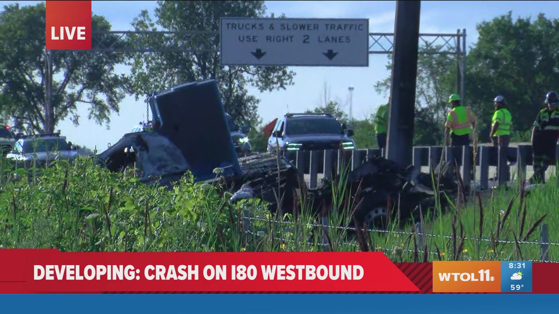 One lane remains closed.